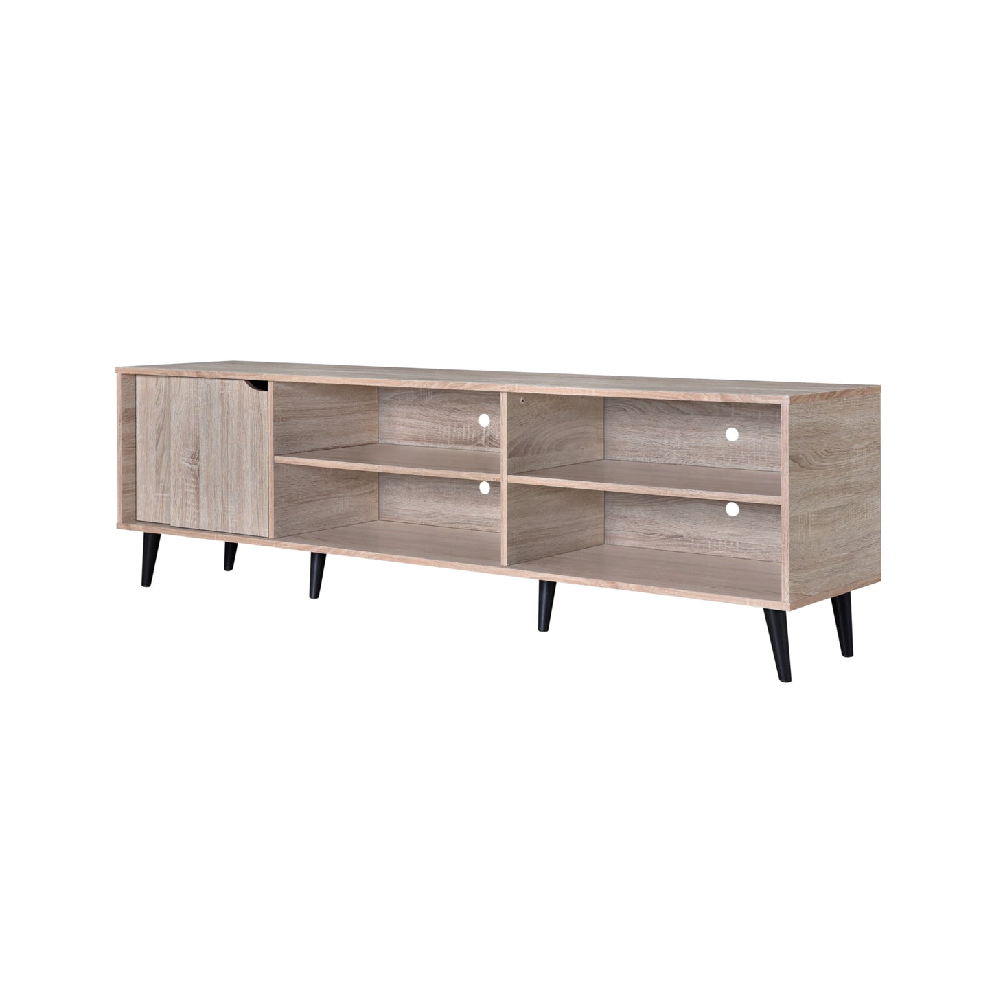 Ahri 1.81m TV Entertainment Unit - Oak with Black Legs