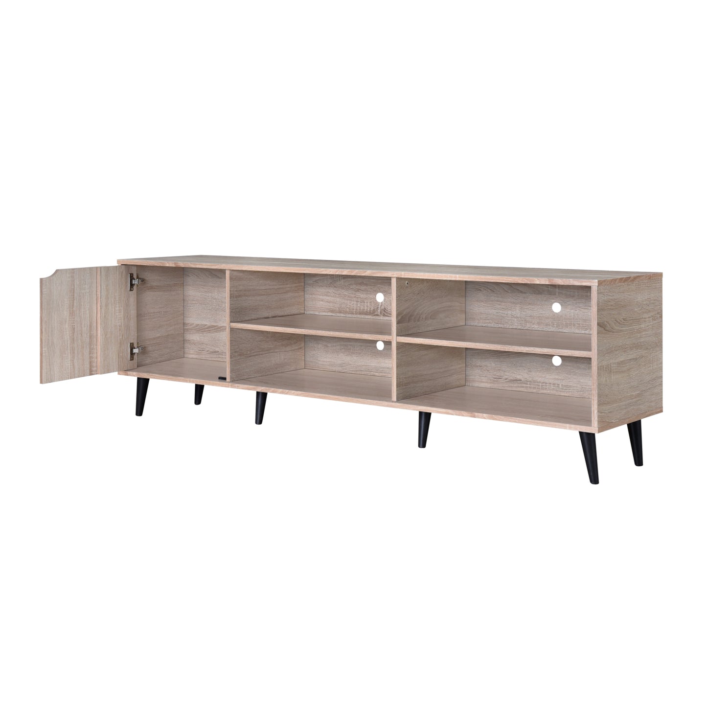 Ahri 1.81m TV Entertainment Unit - Oak with Black Legs