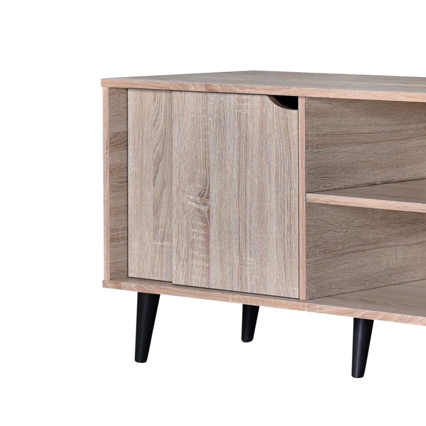 Ahri 1.81m TV Entertainment Unit - Oak with Black Legs