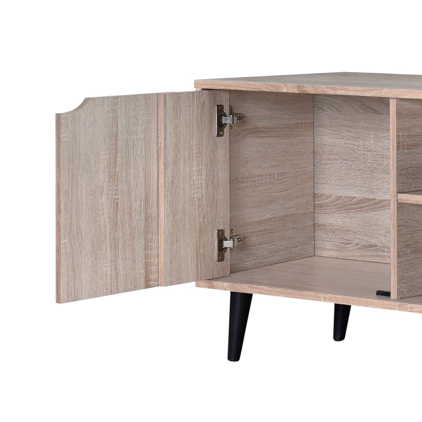 Ahri 1.81m TV Entertainment Unit - Oak with Black Legs