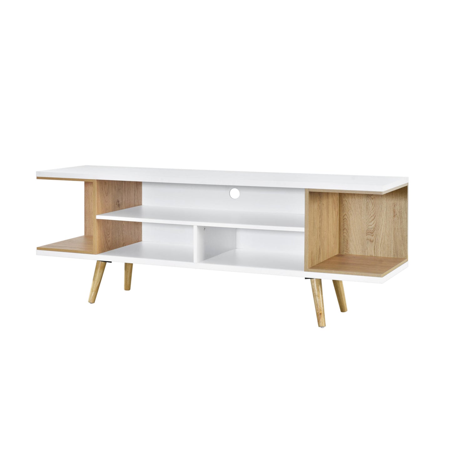 Aileen 1.6m TV Entertainment Unit - White & Oak
