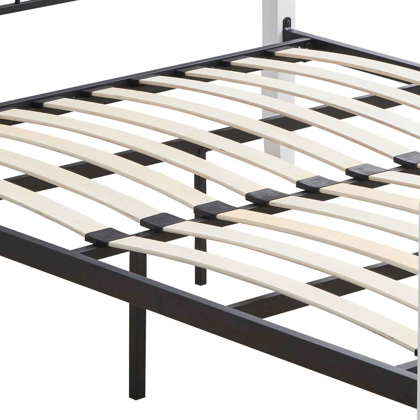 Alexa Wood & Metal Bed Frame - Black and White