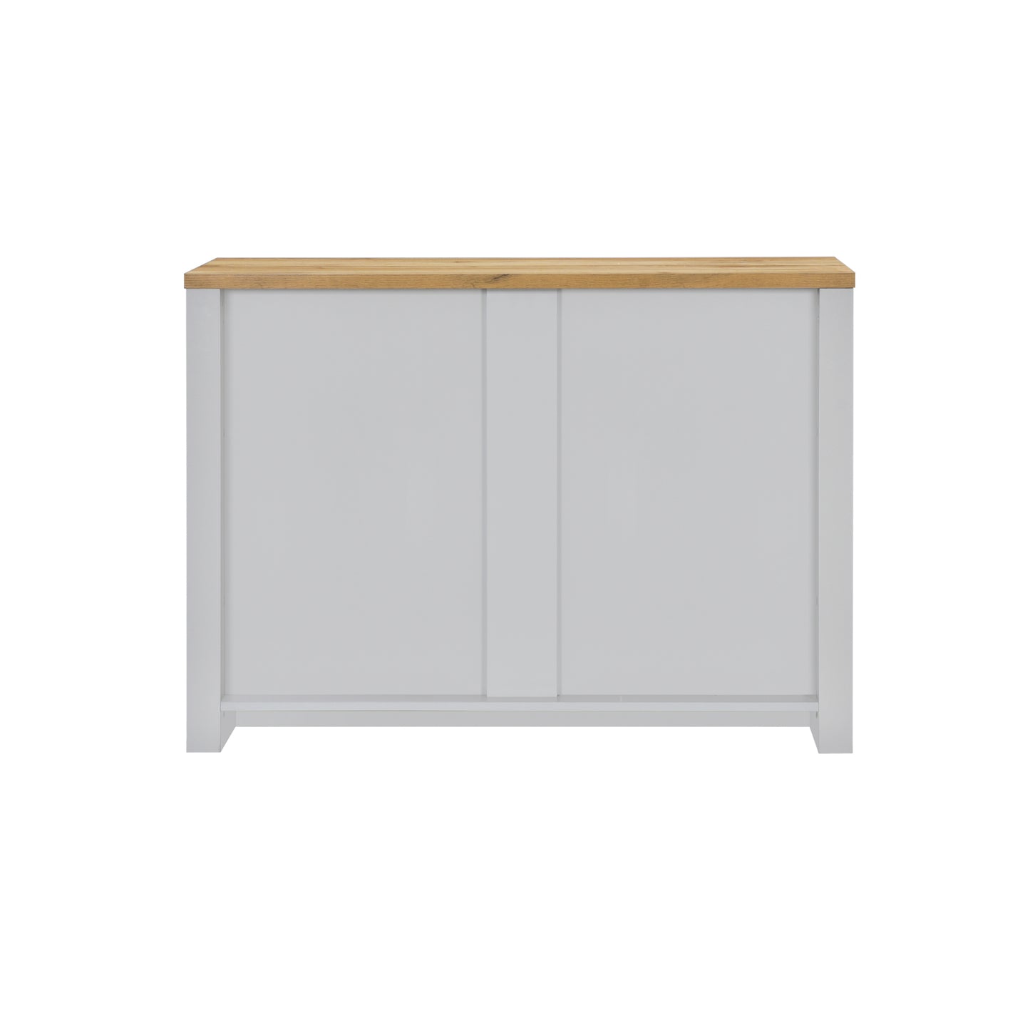 Echo 1.1m Sideboard Buffet Storage Cabinet with PU Leather Handles - Oak/ Light Grey