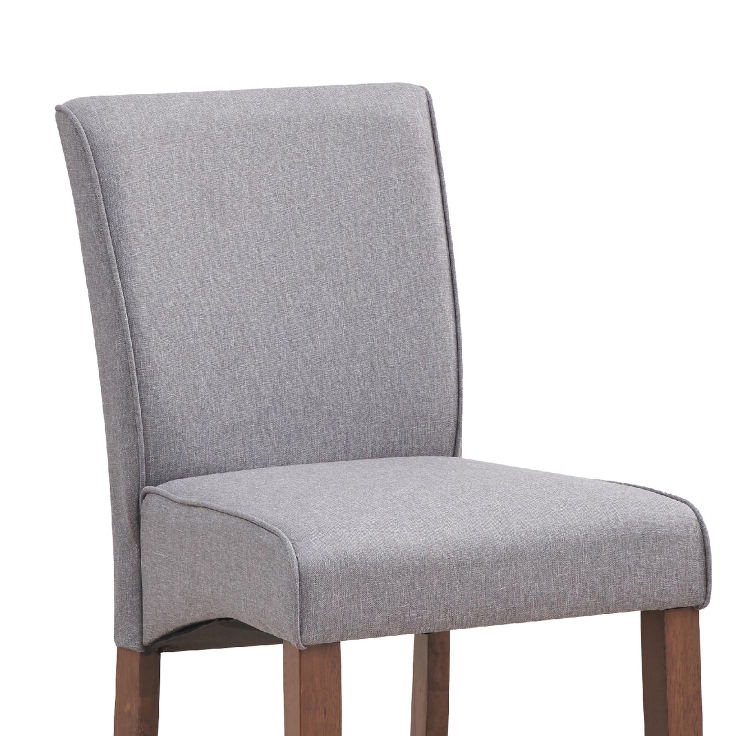 Jackson Set of 2 Dining Chairs - Walnut, Grey Upholstered Seat