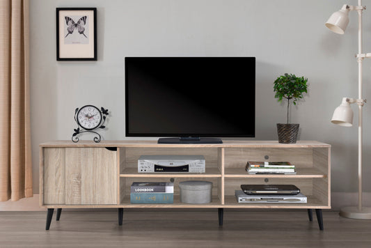 Ahri 1.81m TV Entertainment Unit - Oak with Black Legs