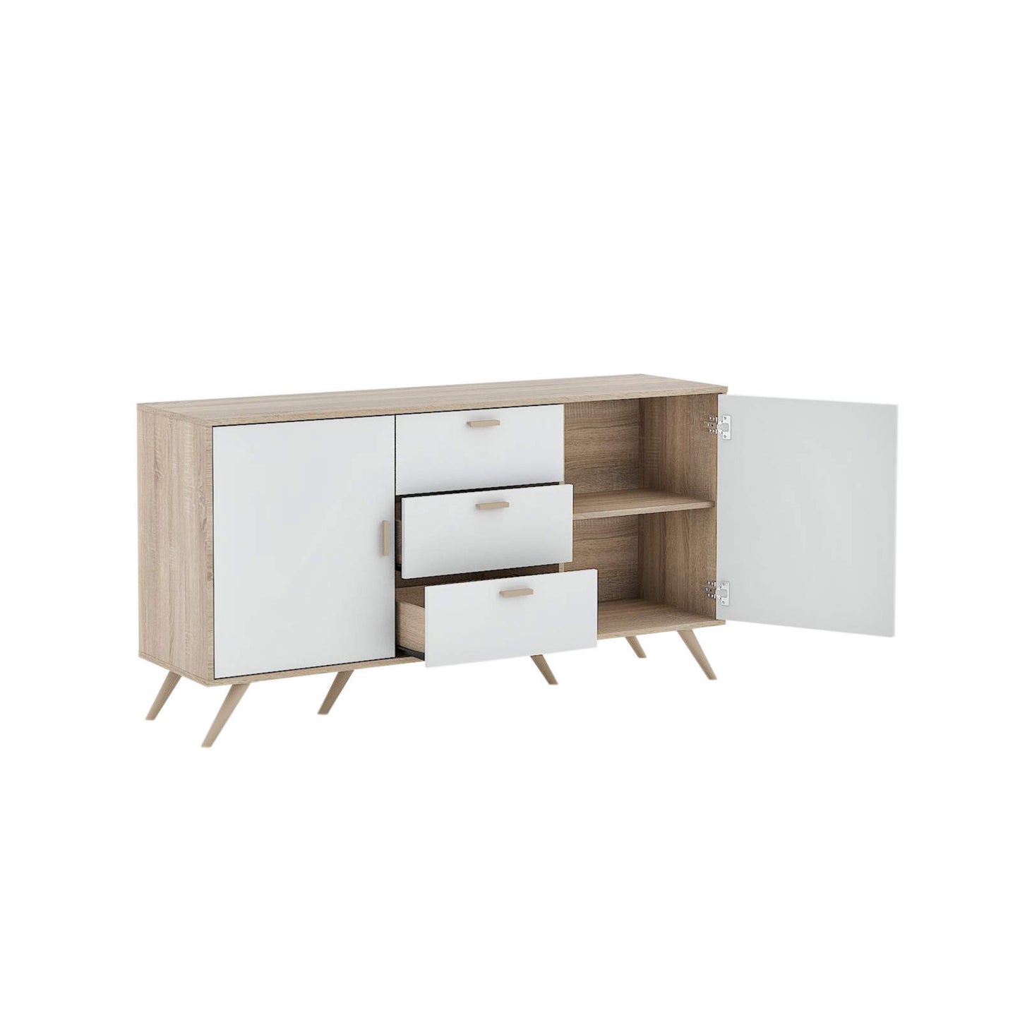 Darcie 1.49m Buffet Storage Cabinet – Oak/White