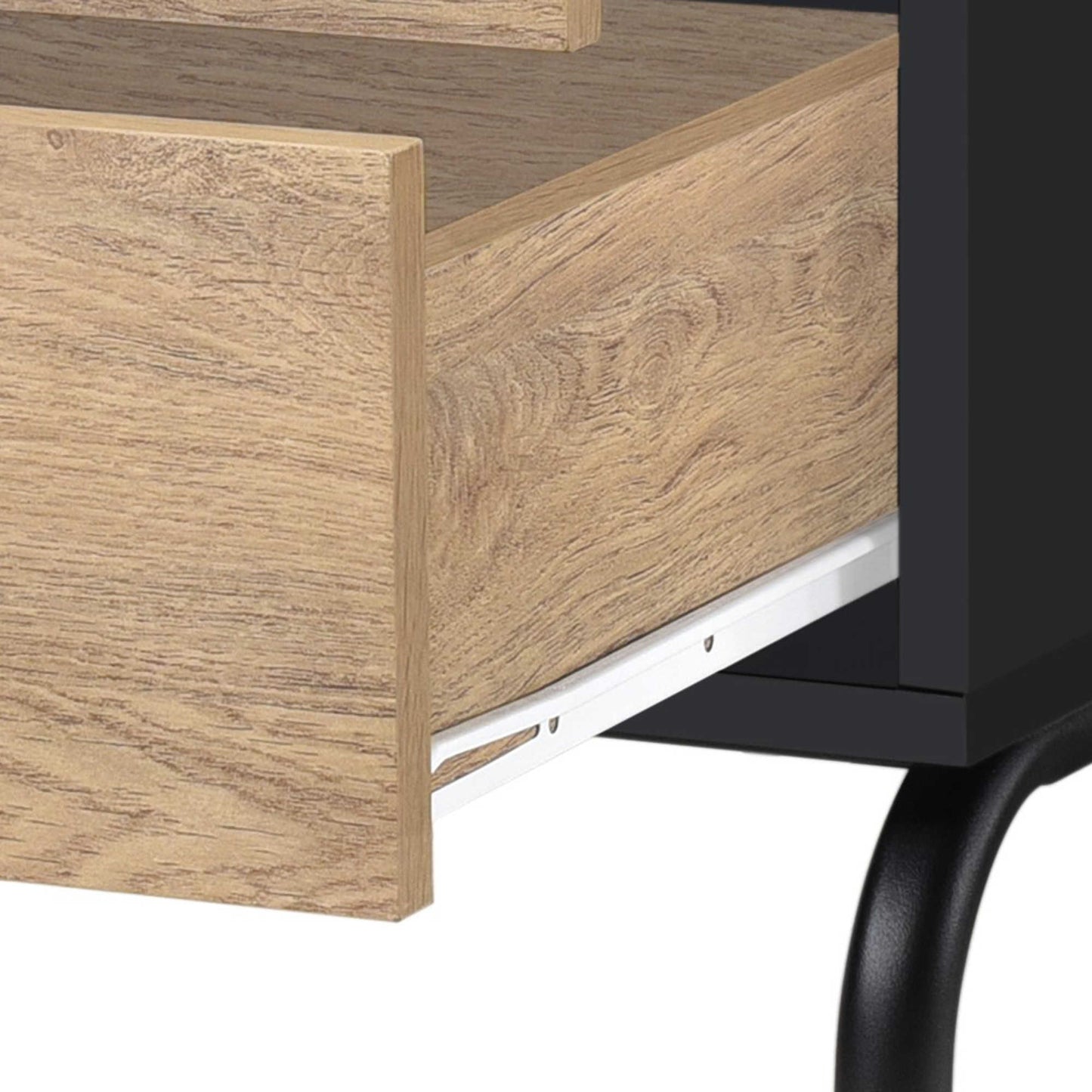 Eleora Side Table - Black/Oak