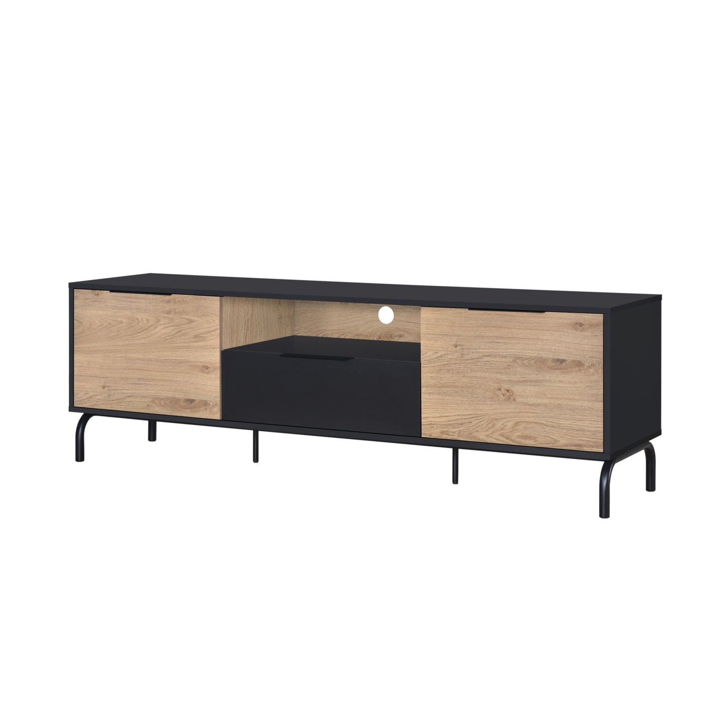 Eleora 1.6m TV Entertainment Unit - Black/Oak