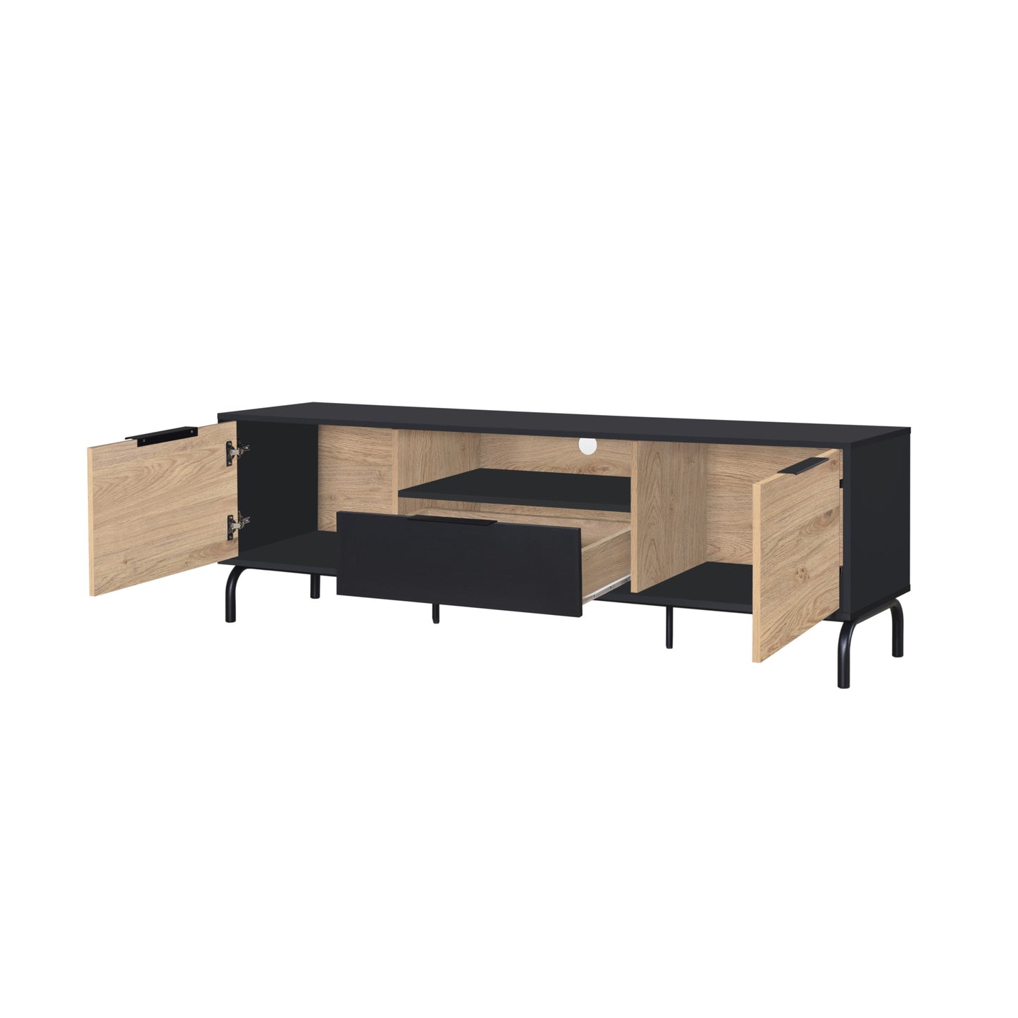 Eleora 1.6m TV Entertainment Unit - Black/Oak