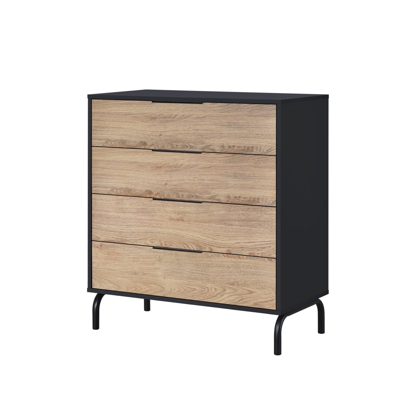 Eleora Chest of 4 Drawers - Black/Oak