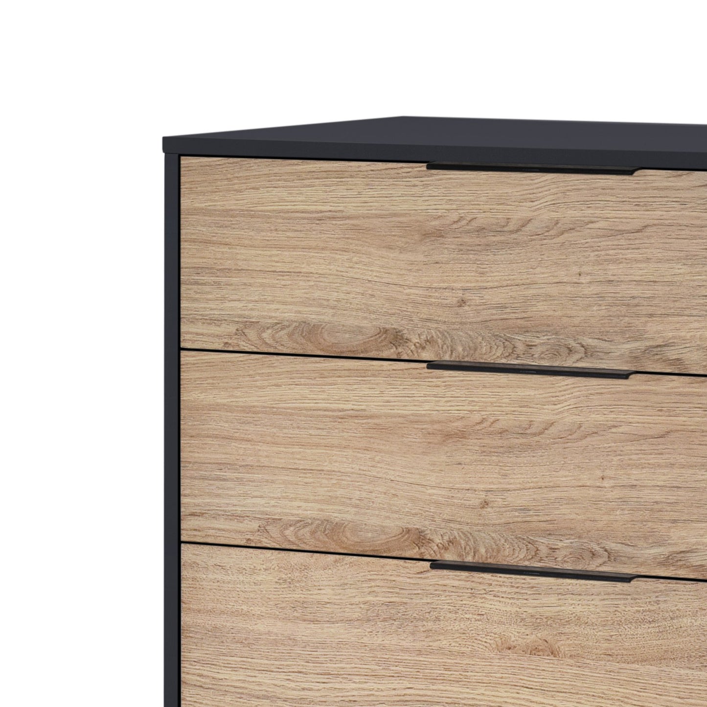 Eleora Chest of 4 Drawers - Black/Oak