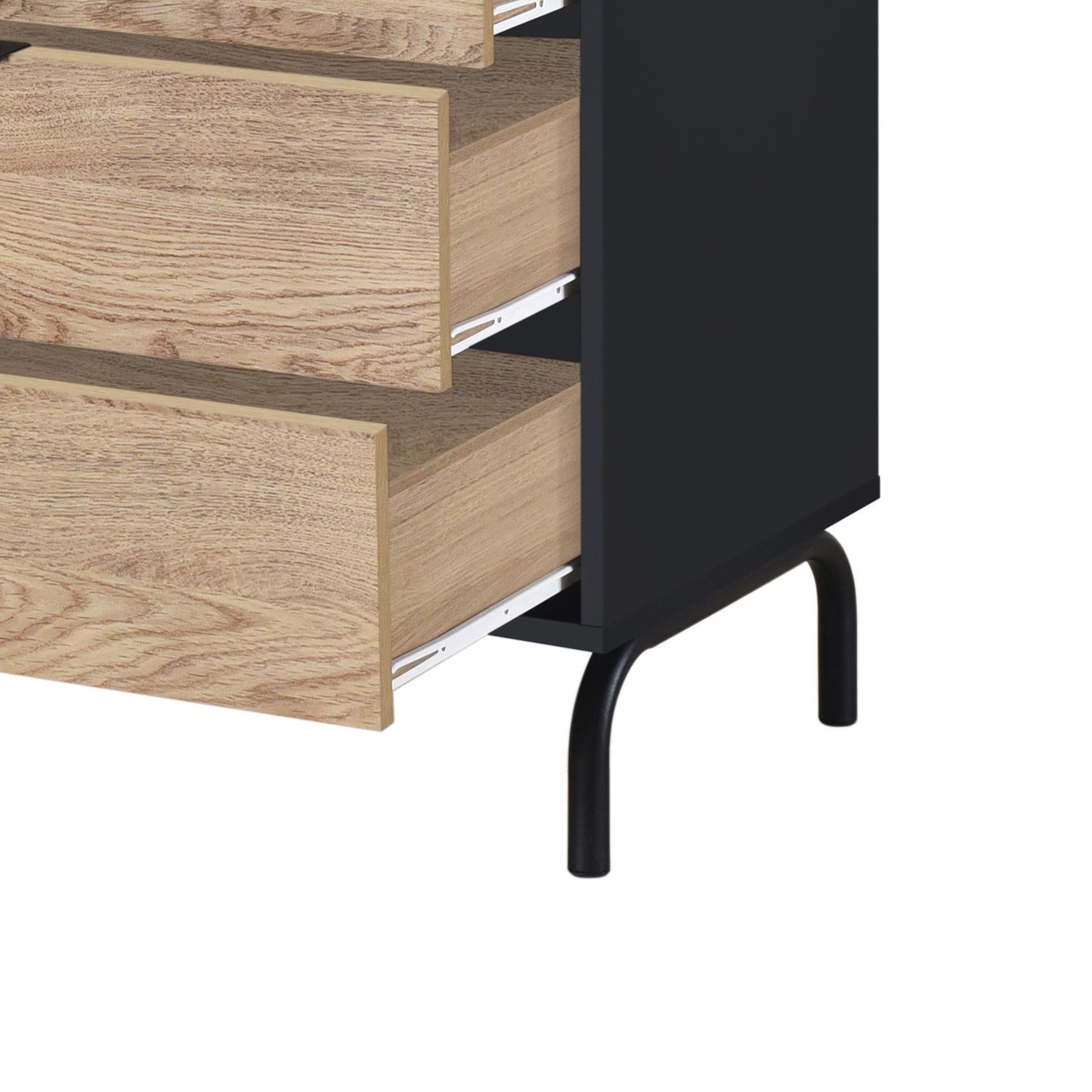 Eleora Chest of 4 Drawers - Black/Oak