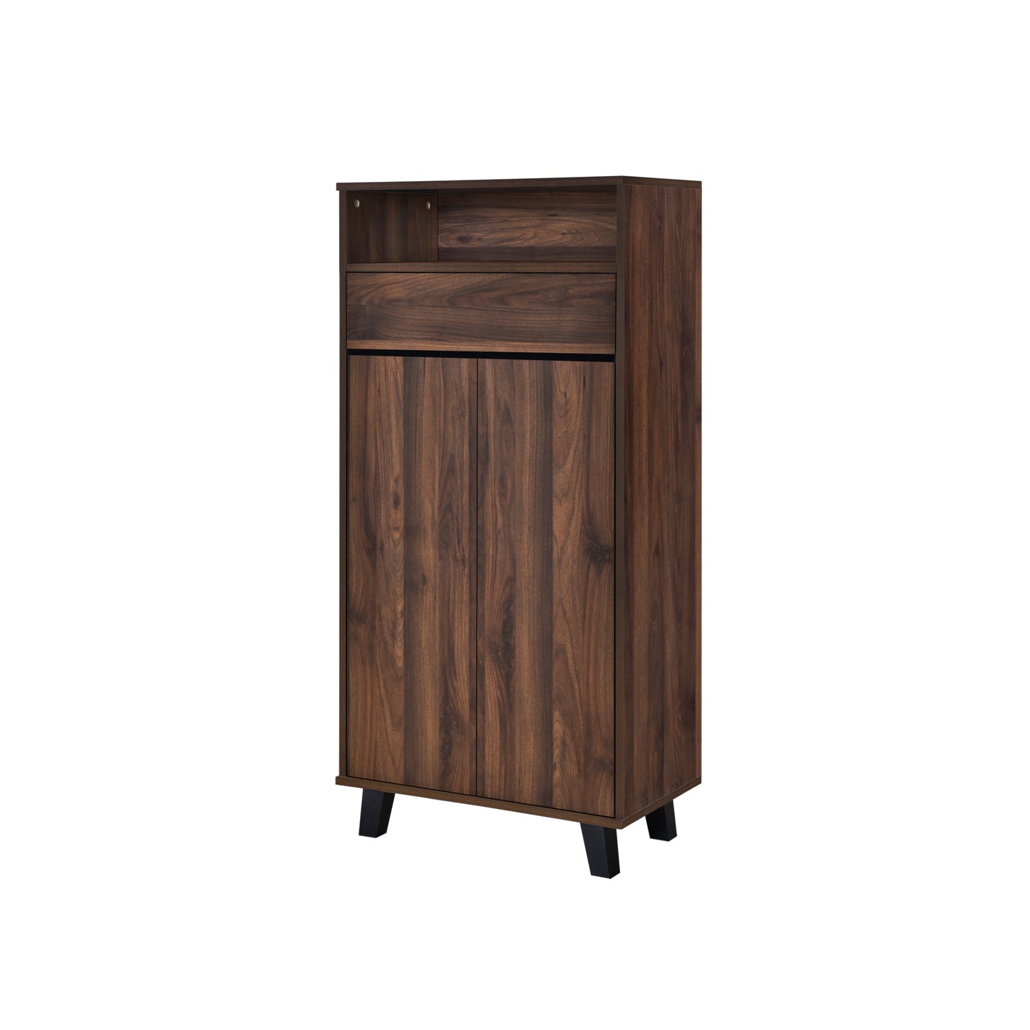 Hazel 4 Tier Shoe Cabinet with Drawer - Walnut