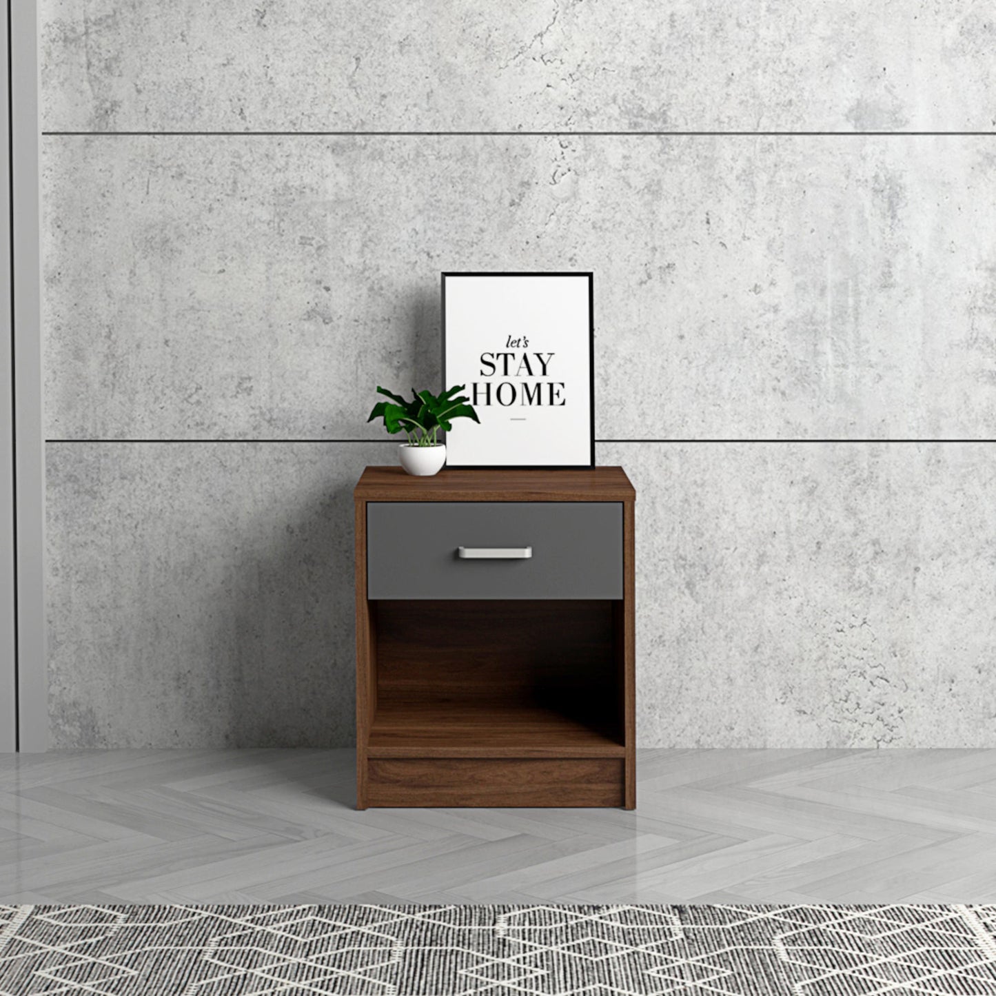 Ivan Side Table- Columbia/Dark Grey