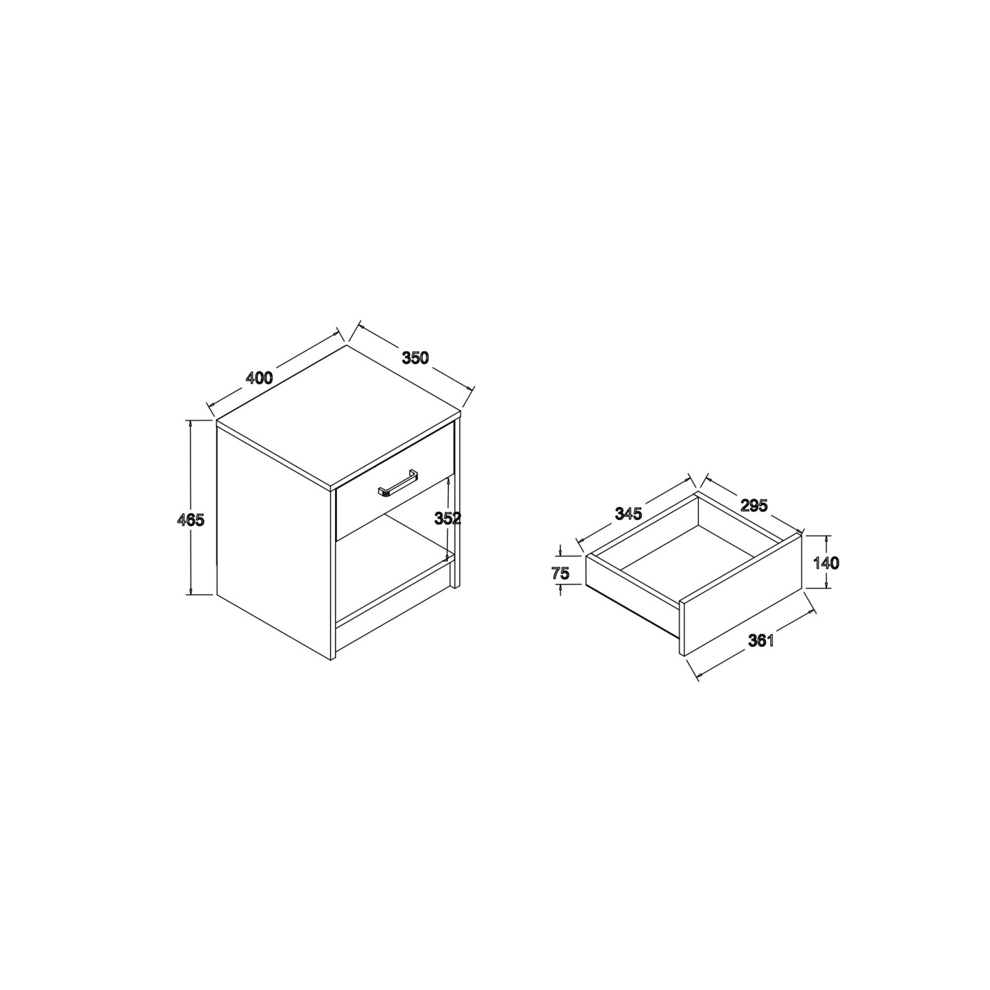 Ivan Side Table- Columbia/Dark Grey