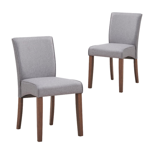 Jackson Set of 2 Dining Chairs - Walnut, Grey Upholstered Seat