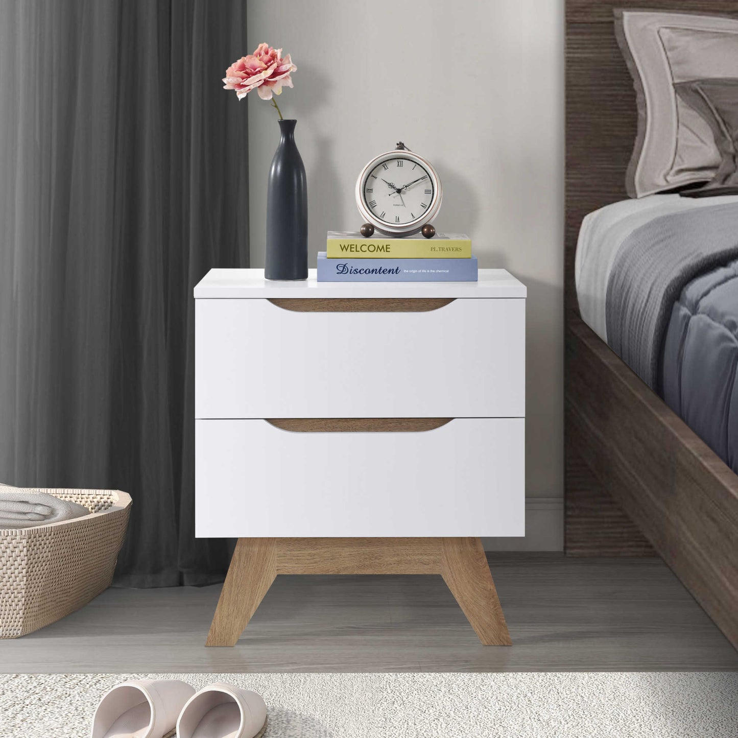 Jessie Side Table - White/Oak