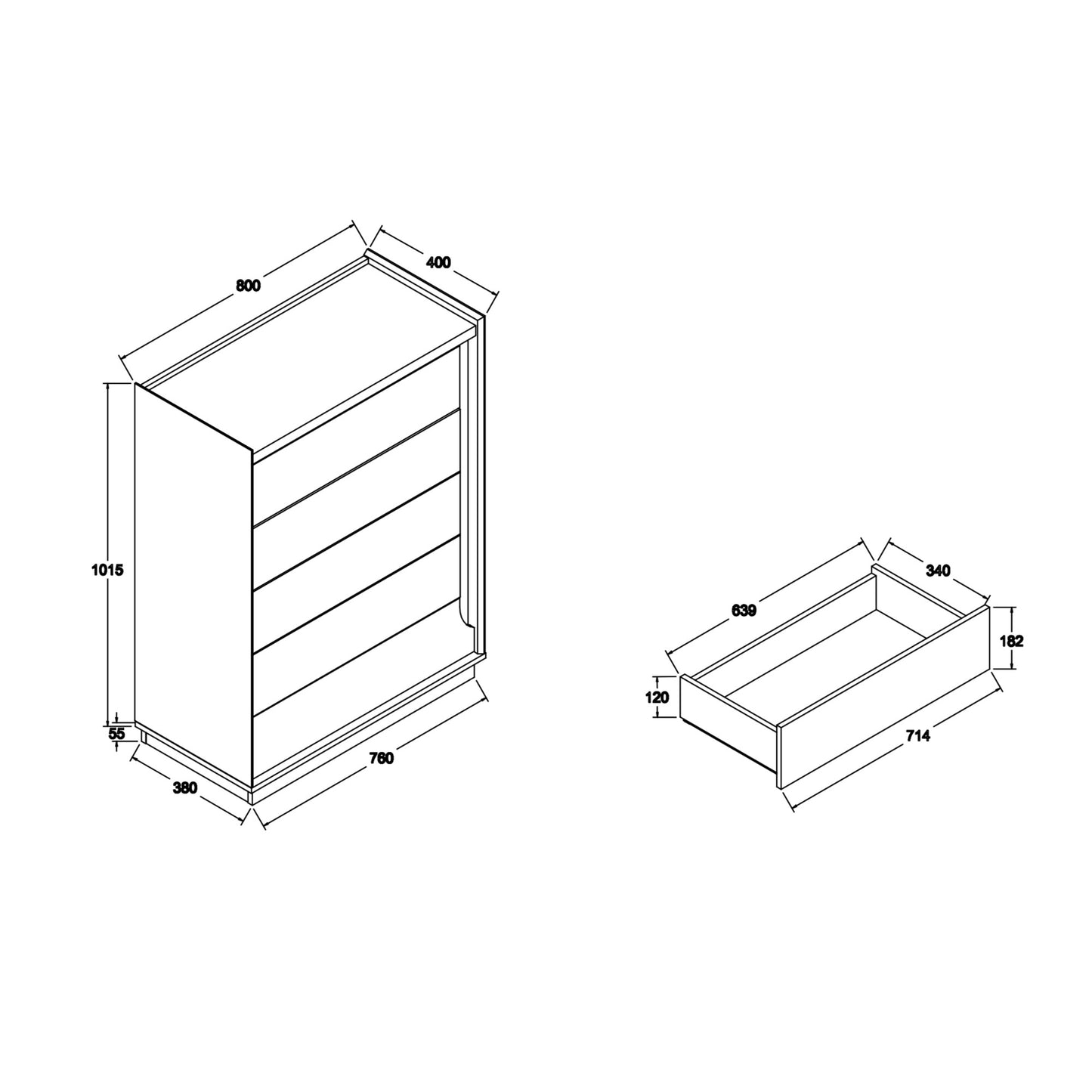 Kuron Chest of 5 Drawers