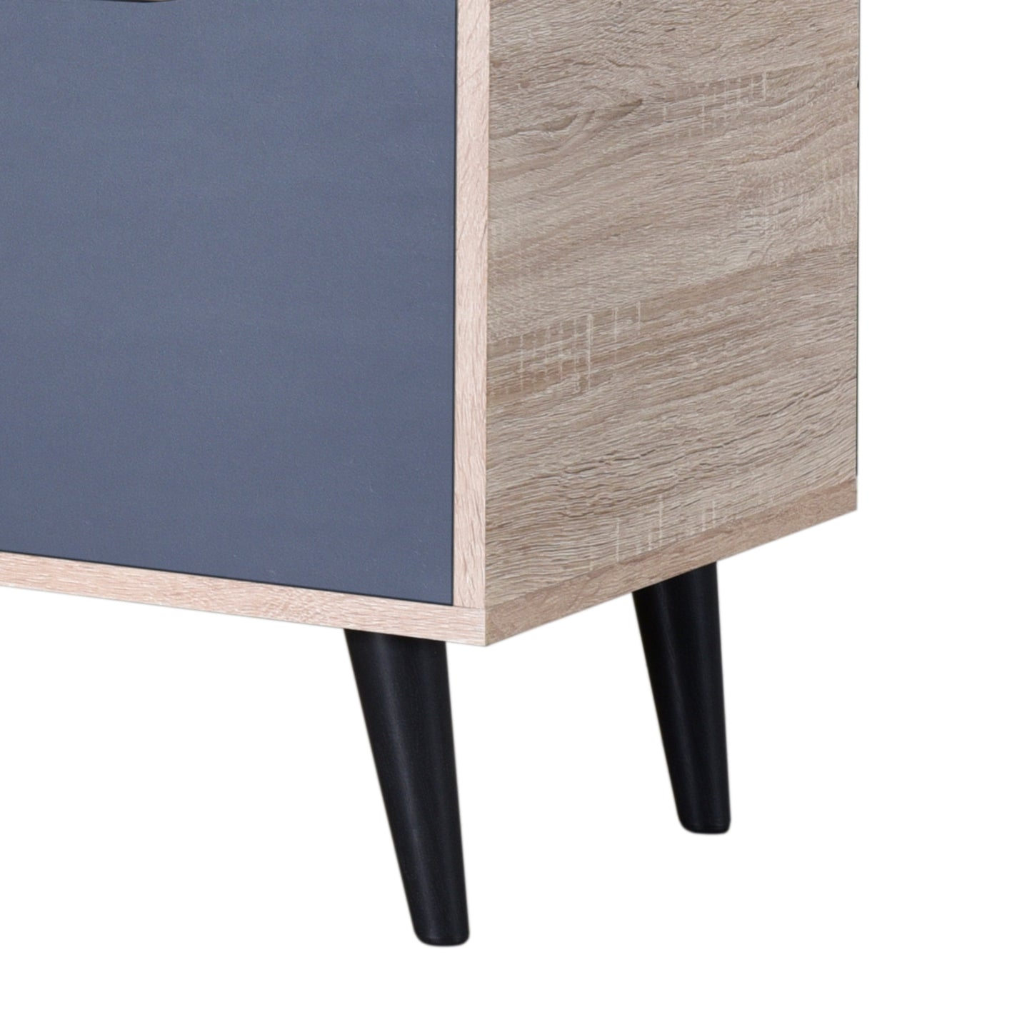 Kyler 1.5m TV Entertainment Unit - Oak & Grey with Black Legs