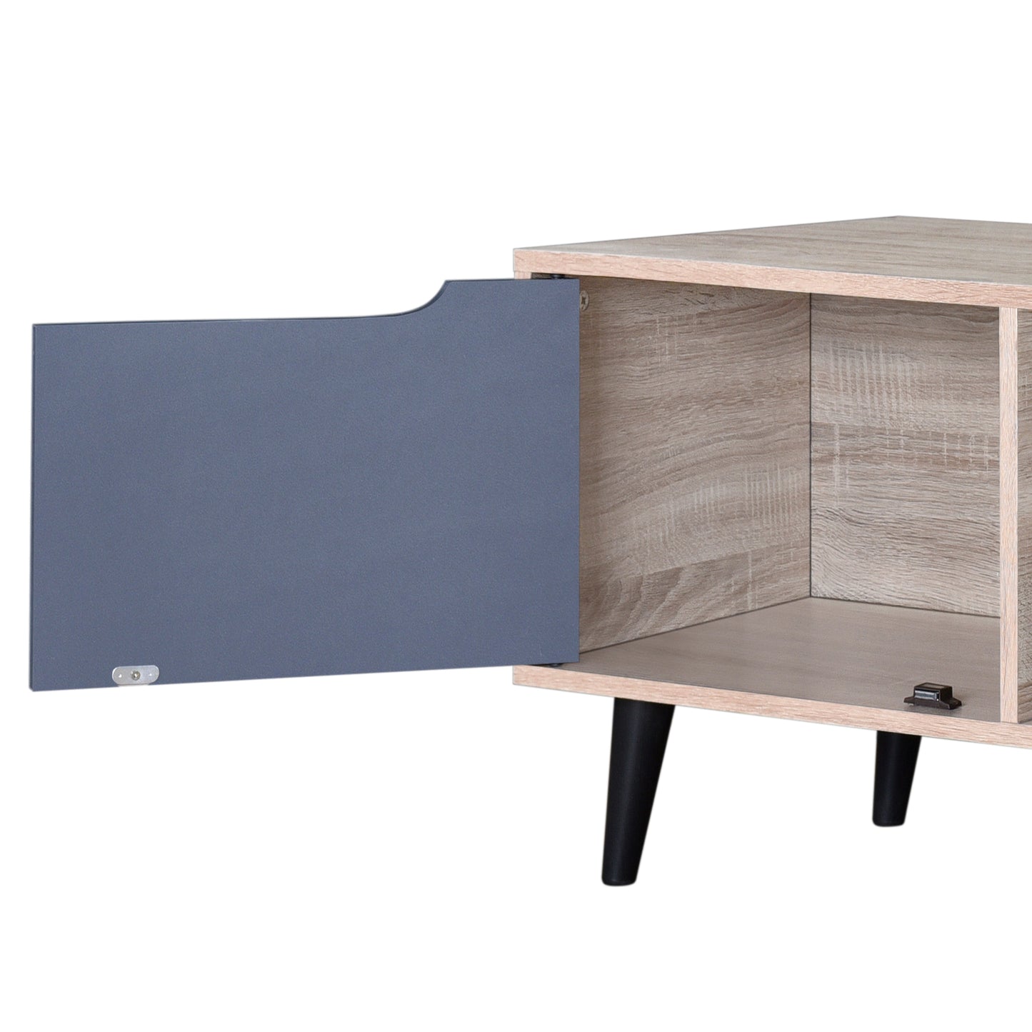 Kyler 1.5m TV Entertainment Unit - Oak & Grey with Black Legs