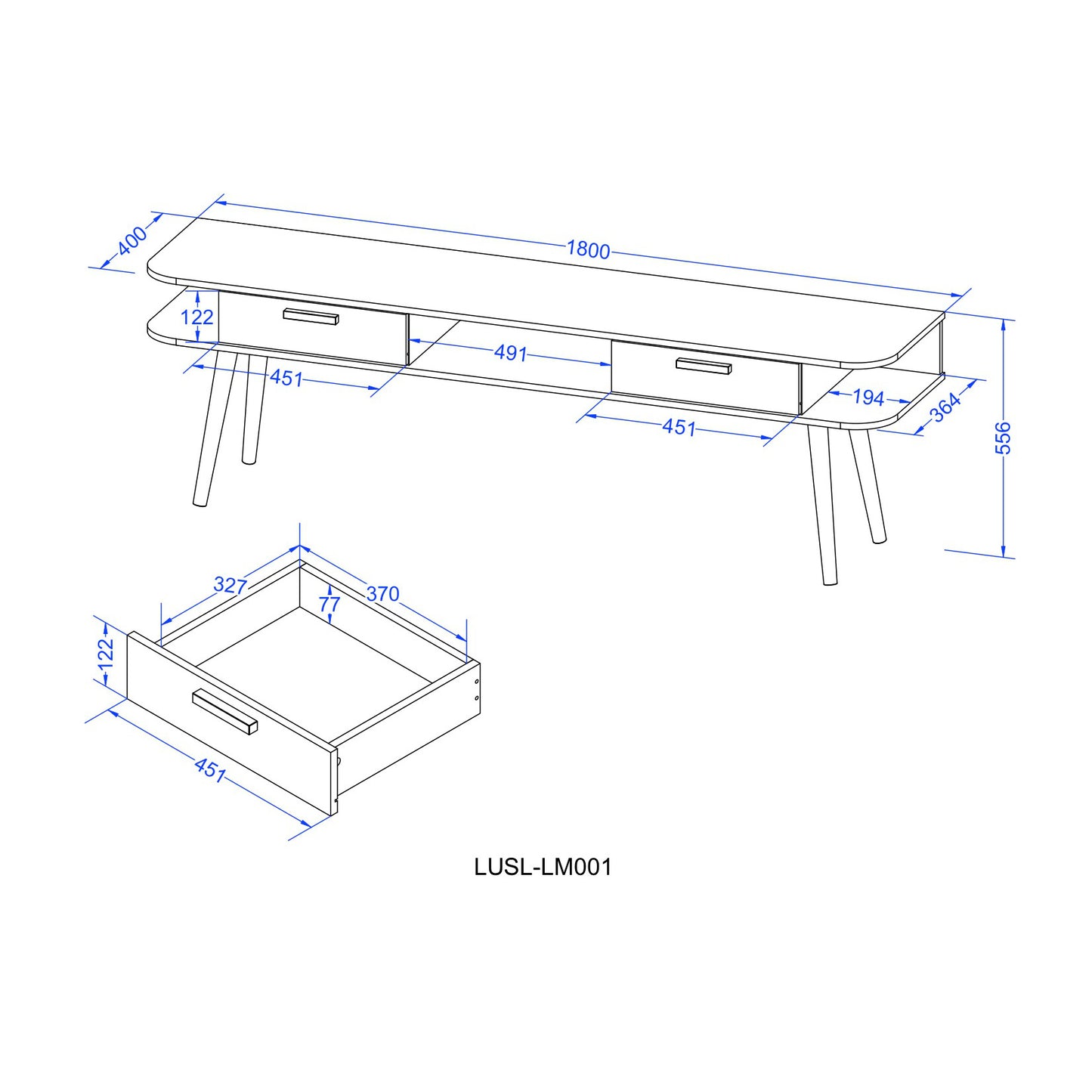 Salem 1.8m TV Entertainment Unit - Walnut