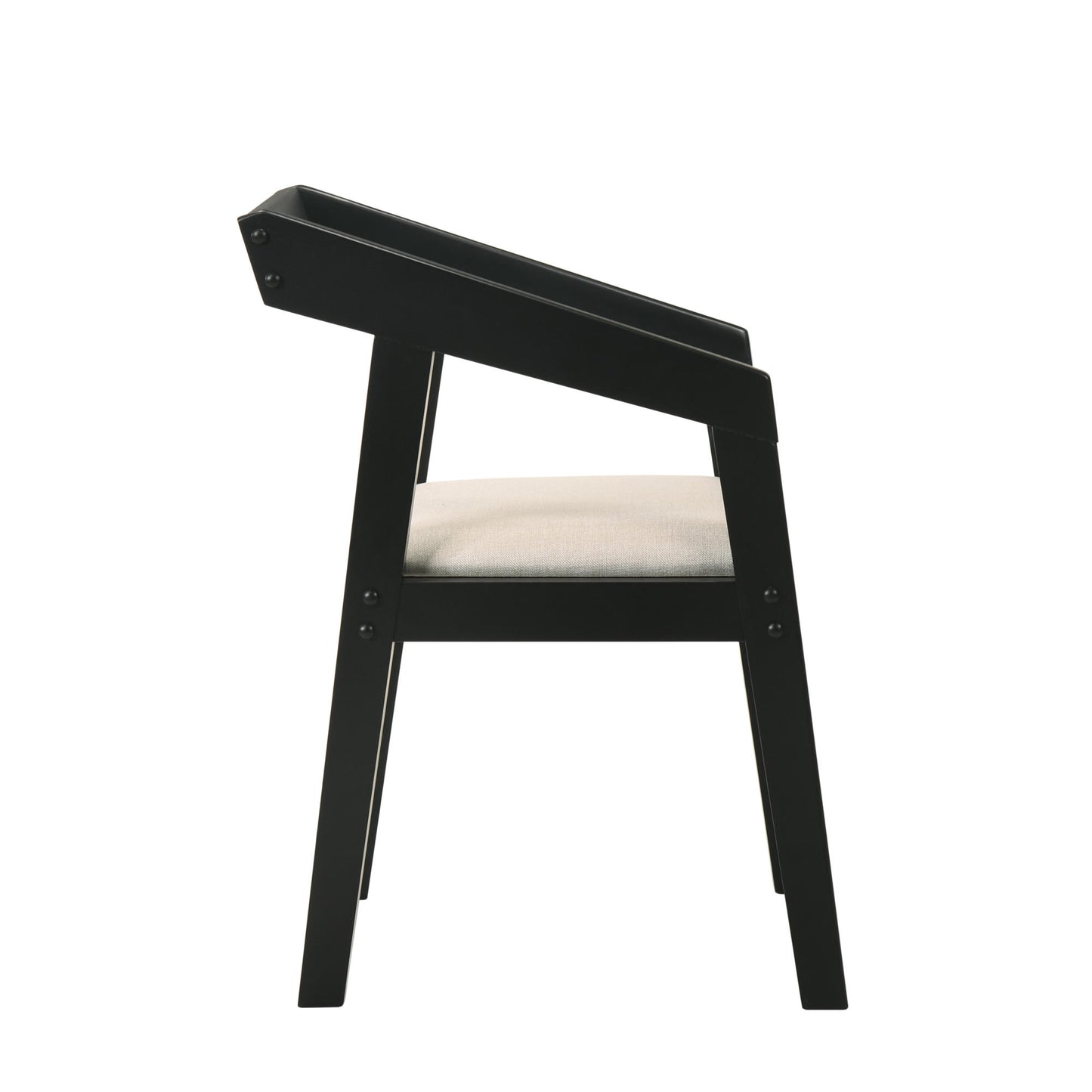 Lincoln Set of 2 Dining Chairs – Black and Beige