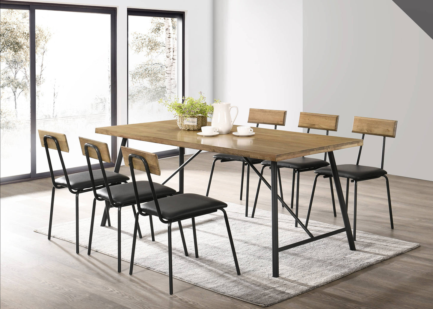1.6m Owen Dining Table Set – 1 Dining Table + 6 Chairs