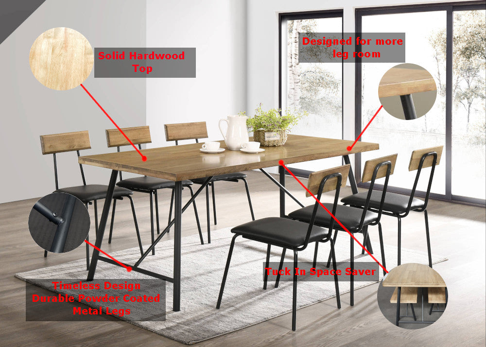 1.8m Owen Dining Table Set – 1 Dining Table + 6 Chairs