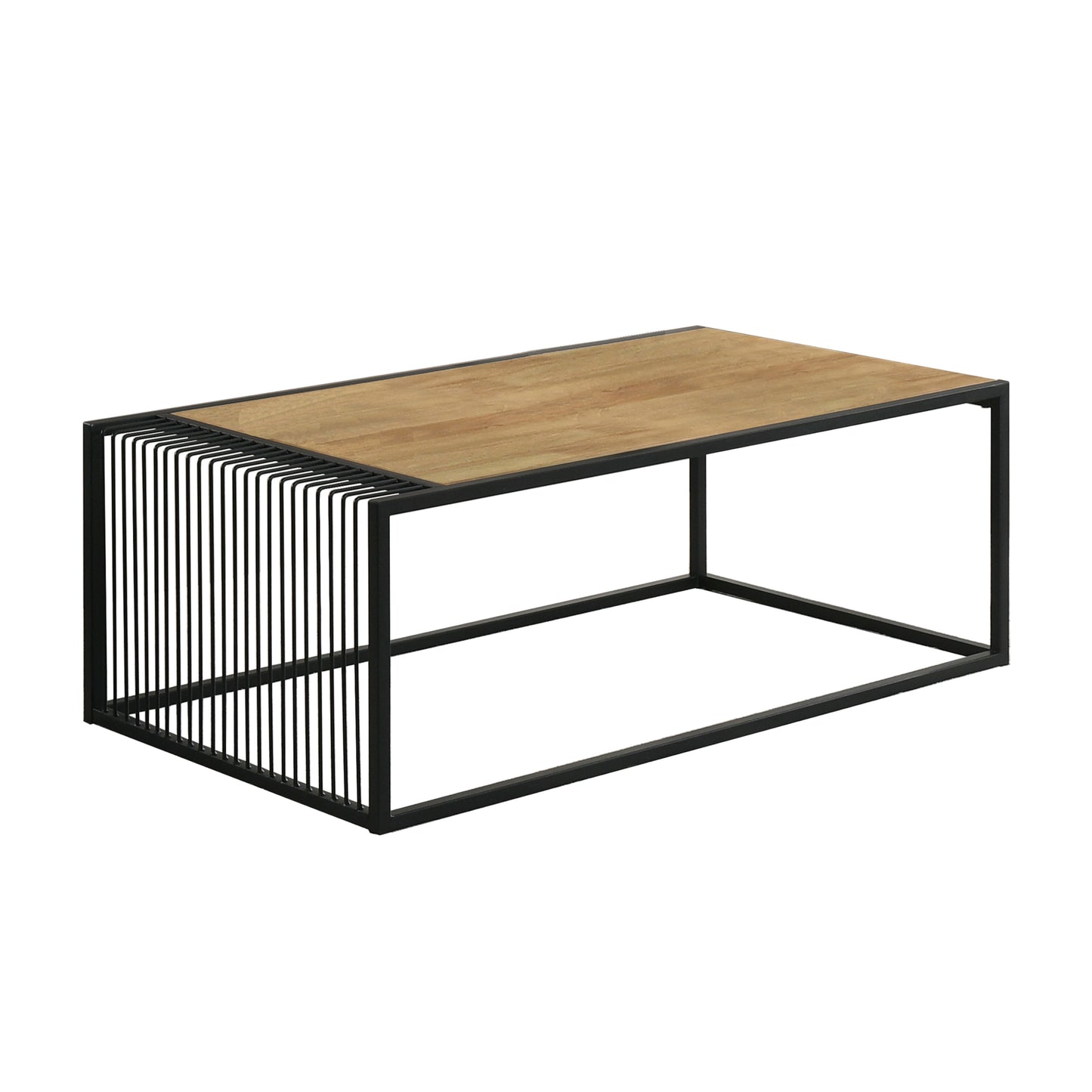 Maha Coffee Table Living Room Industrial - Maple and Black