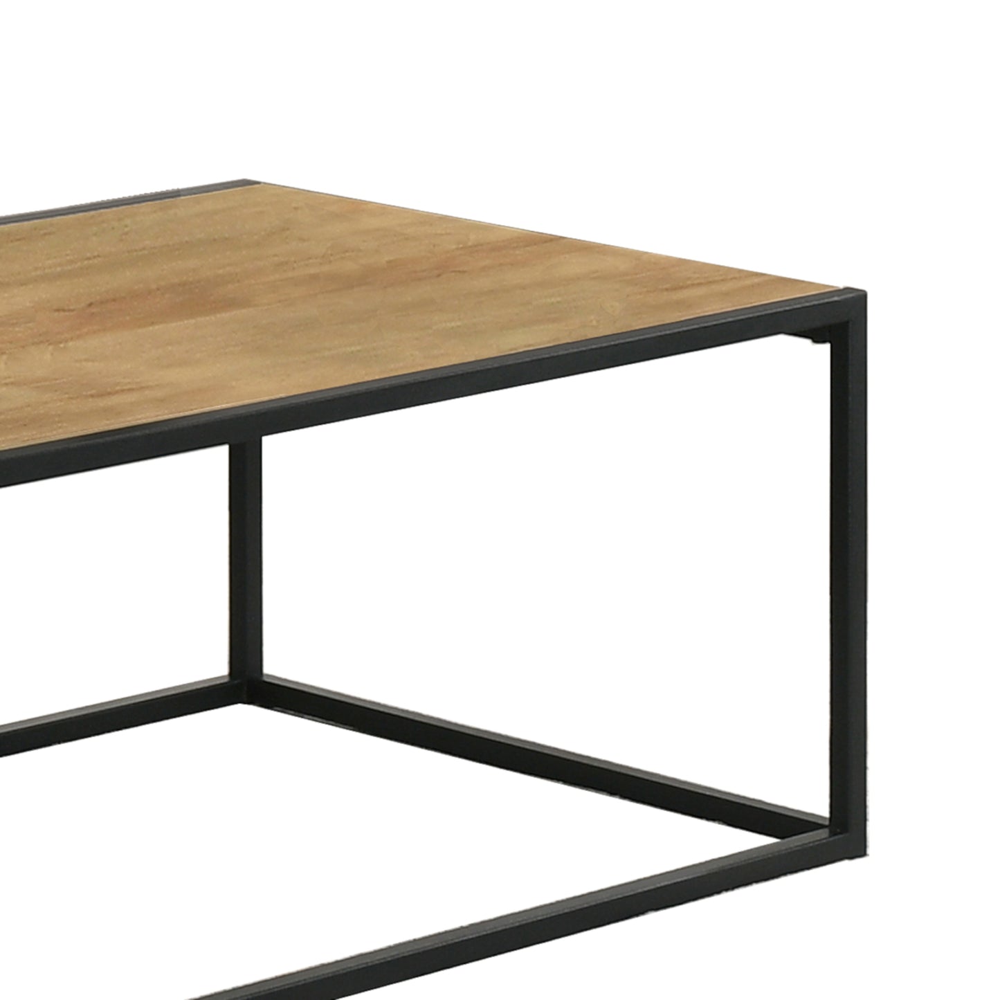 Maha Coffee Table Living Room Industrial - Maple and Black