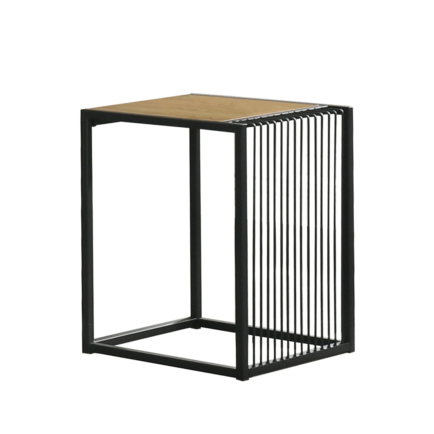 Maha Side Table Living Room Industrial Side End - Maple and Black