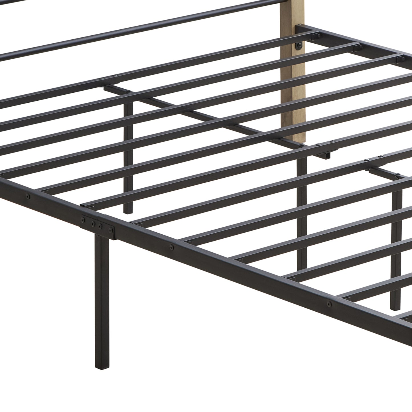 Mingle Wood & Metal Bed Frame - Maple and Black