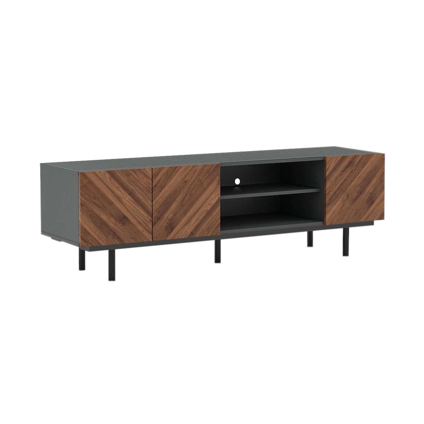 Noe 1.6m TV Entertainment Unit - Dark Grey/Columbia