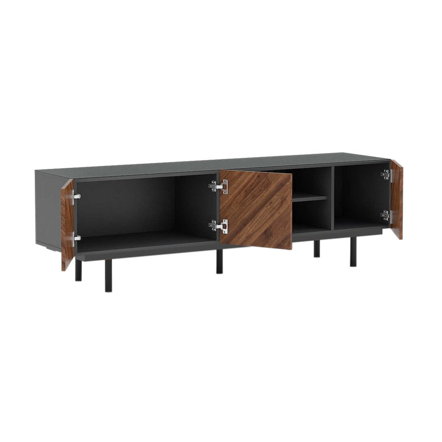 Noe 1.6m TV Entertainment Unit - Dark Grey/Columbia
