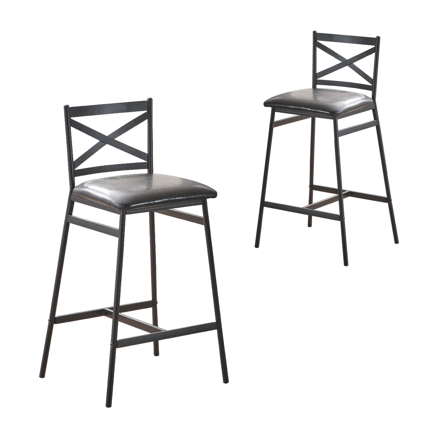 Nova Set of 2 Bar Stools – Black