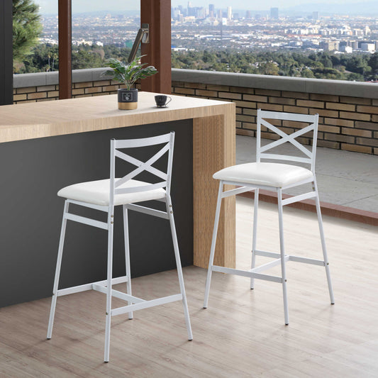 Nova Set of 2 Bar Stools – White