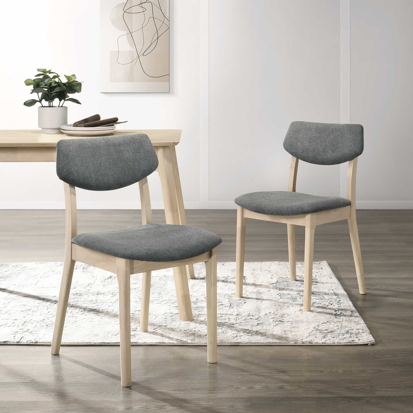 Raisa Set of 2 Dining Chairs - White Washed Oak