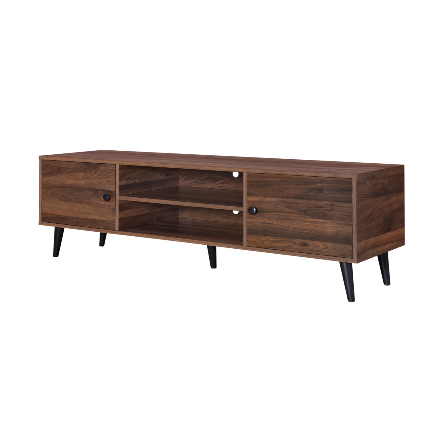 Rory 1.5m TV Entertainment Unit - Walnut with Black Legs