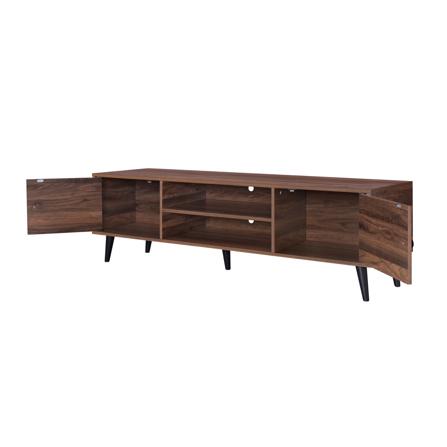 Rory 1.5m TV Entertainment Unit - Walnut with Black Legs