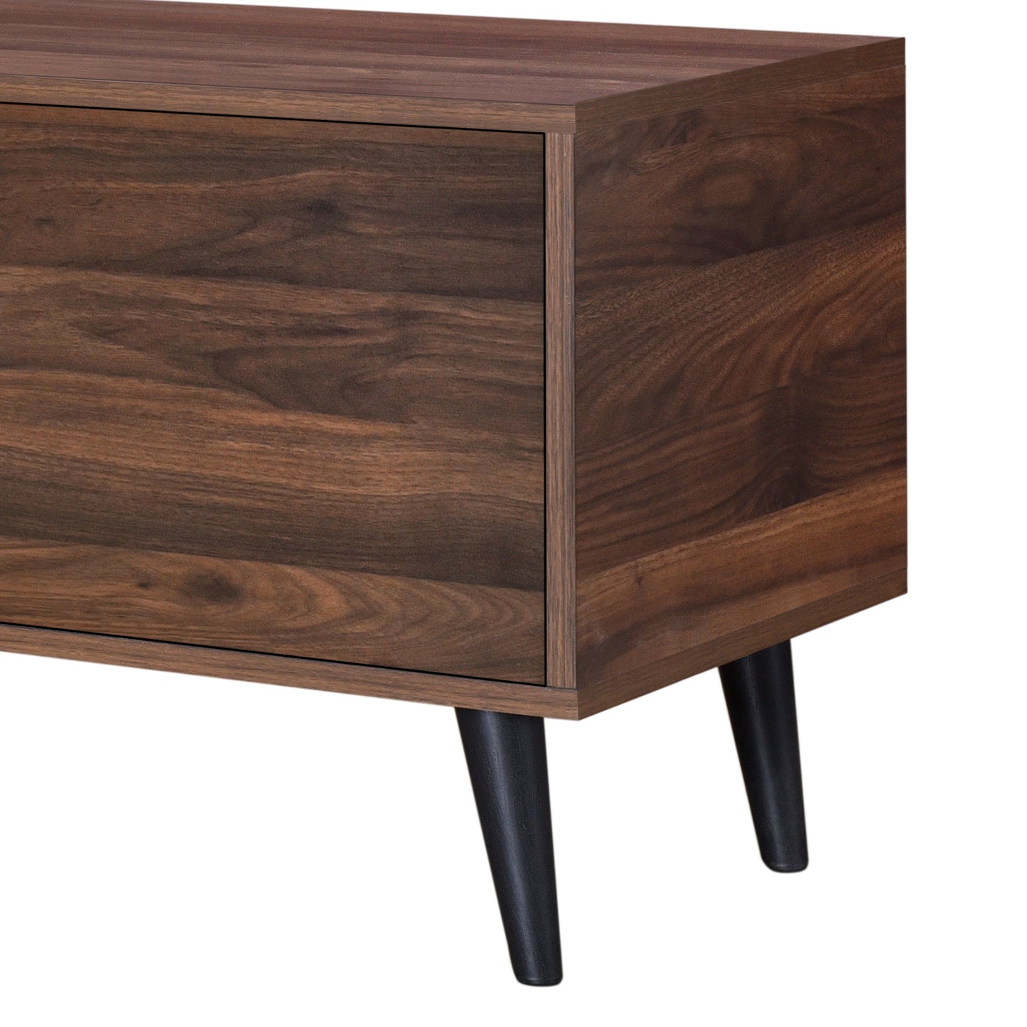 Rory 1.5m TV Entertainment Unit - Walnut with Black Legs