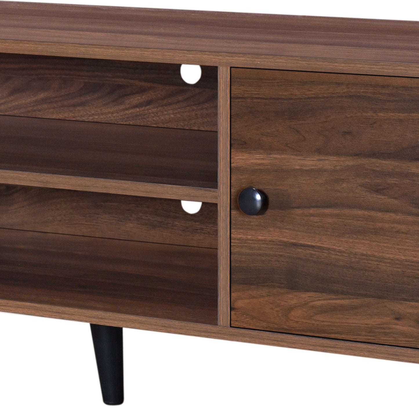 Rory 1.5m TV Entertainment Unit - Walnut with Black Legs